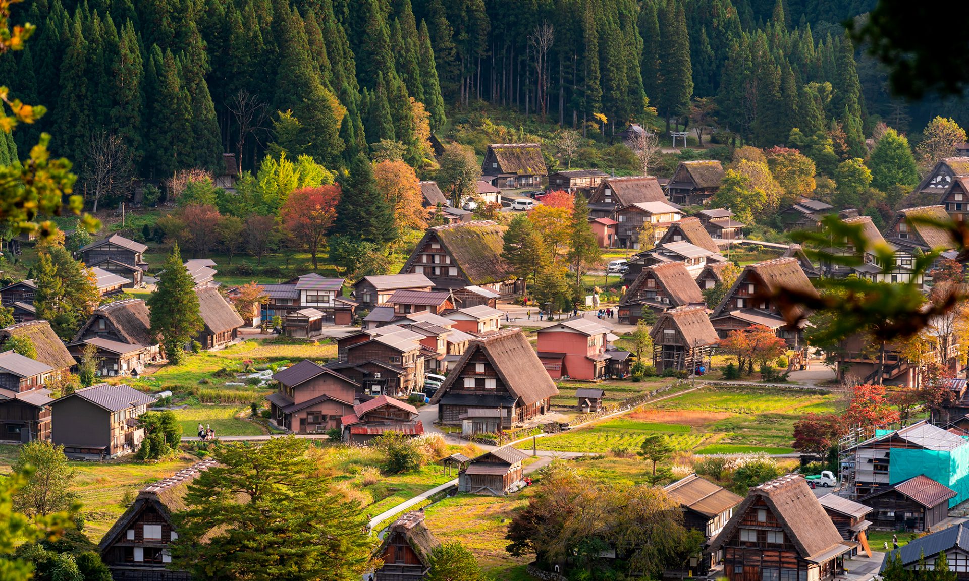 Autumn in the ancient village of Shirakawa Go, Japan.