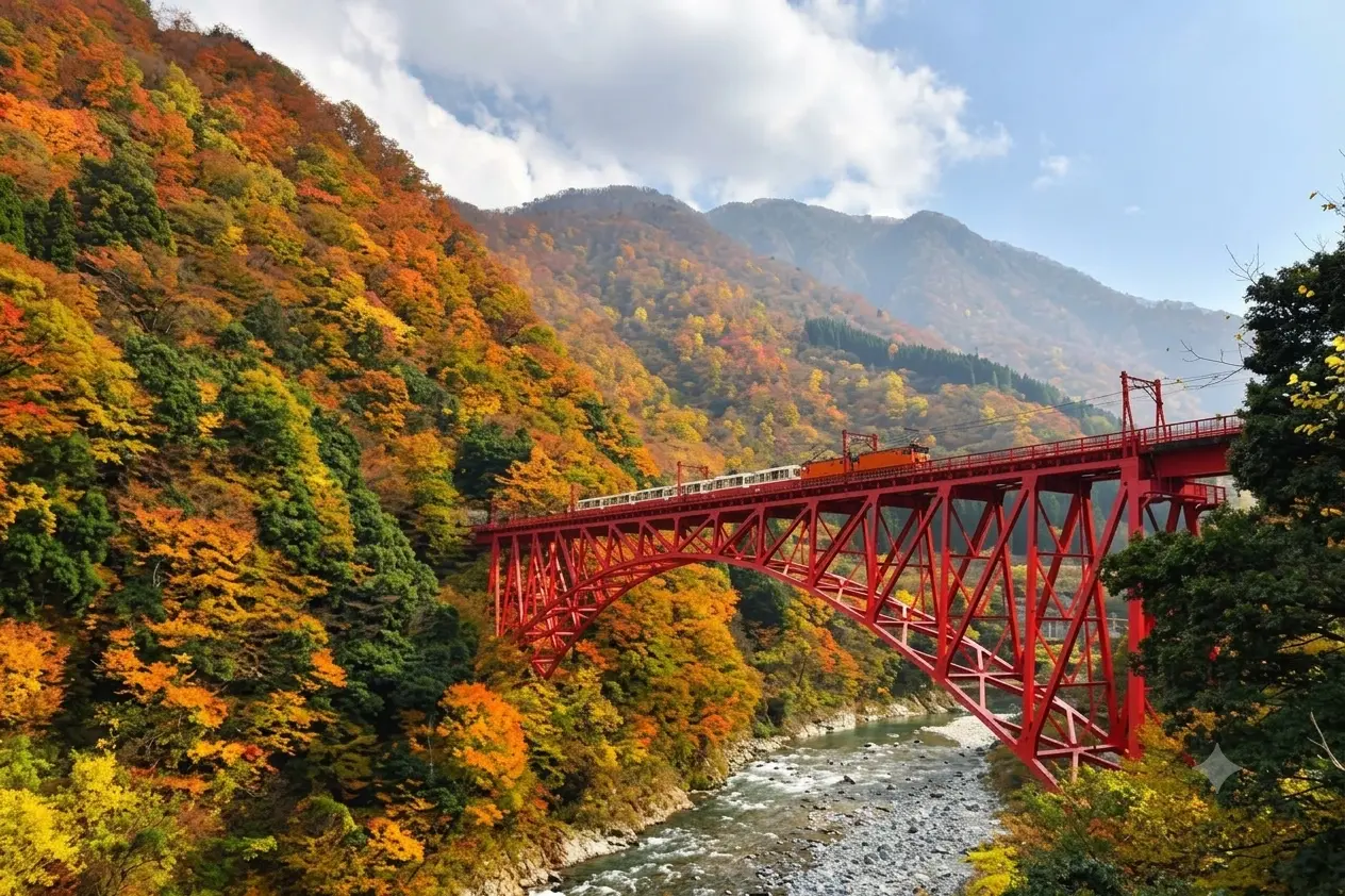 Spectacular Japan autumn colors with the Kurobe Gorge Railway