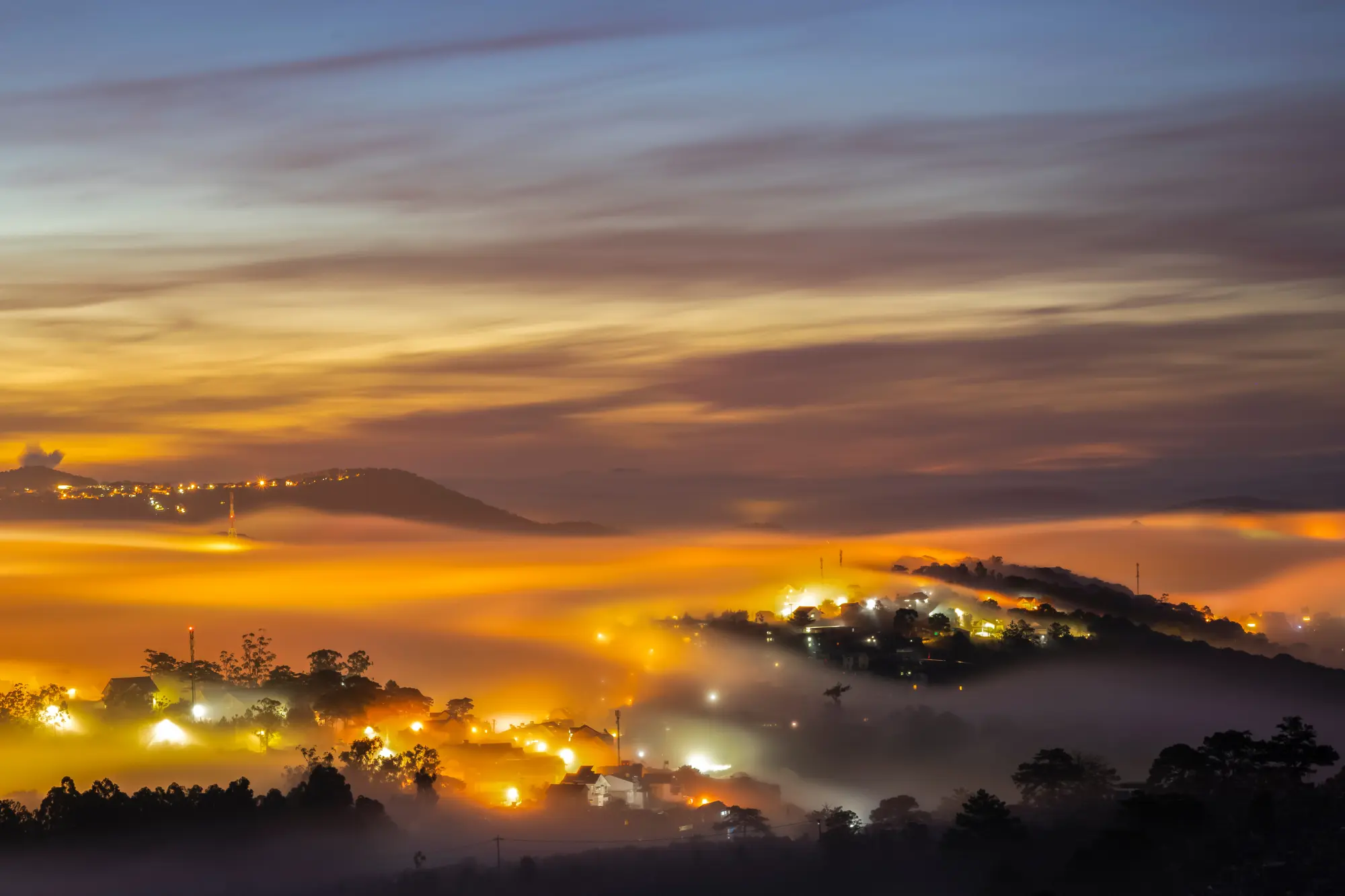 Da Lat City at night