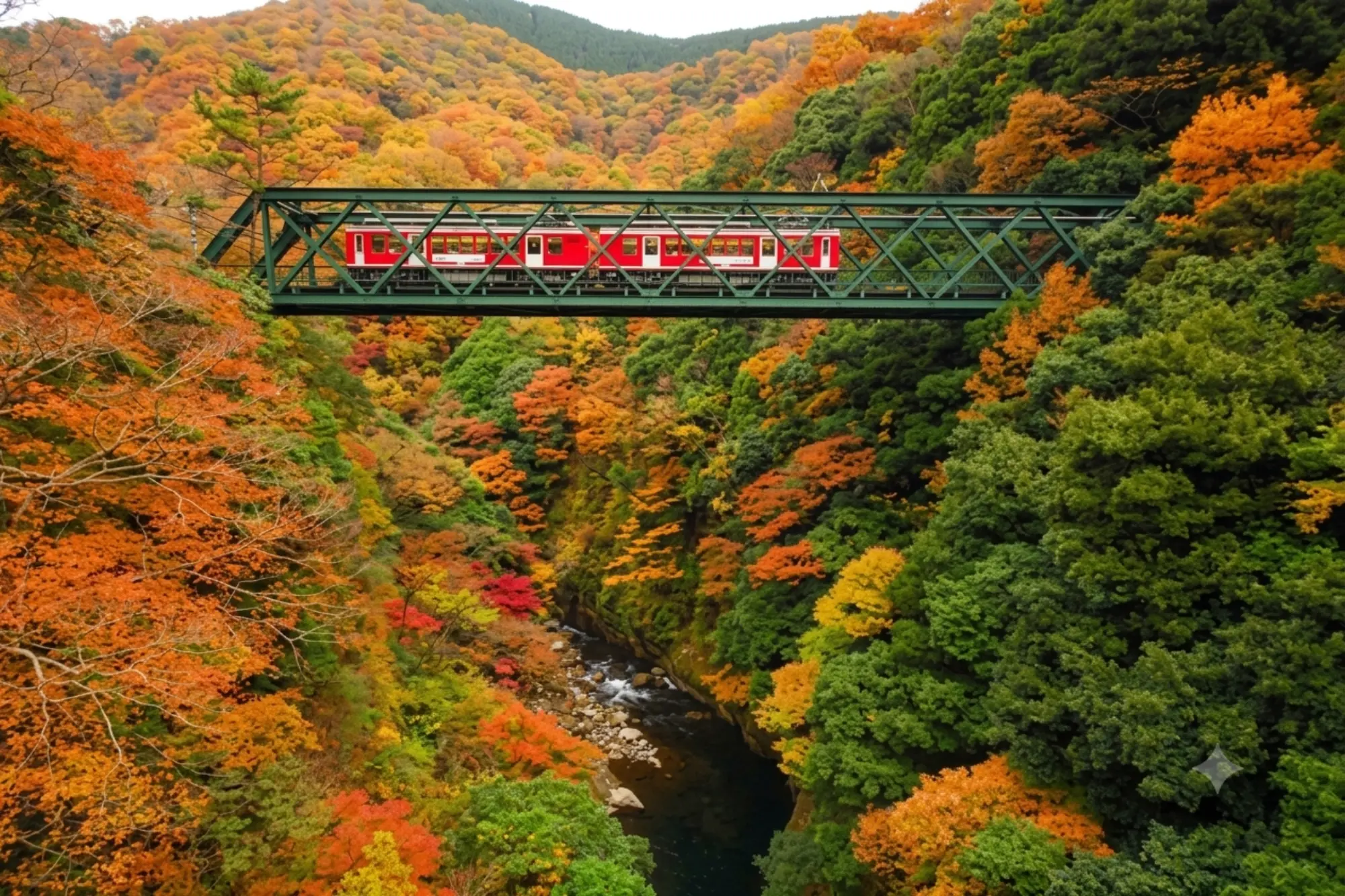 Autumn views along the tracks of the Hakone Tozan Railway