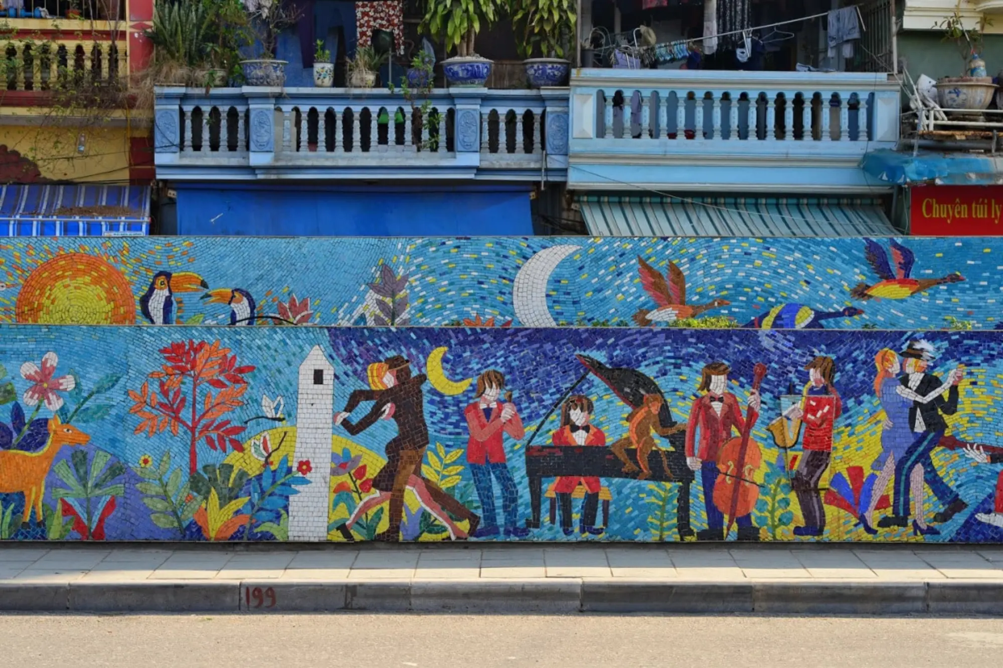 Hanoi ceramic mosaic mural