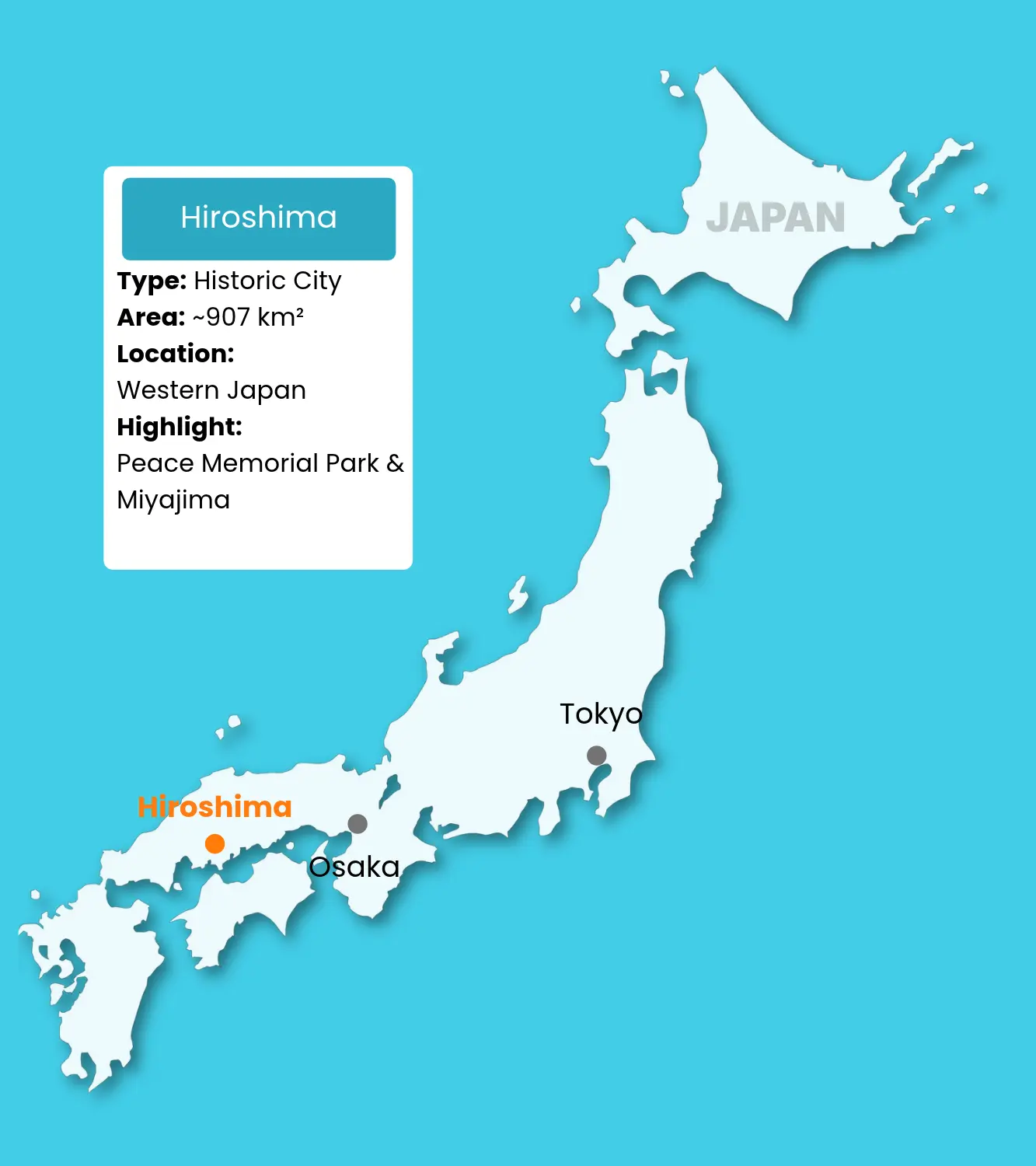 Hiroshima in Japan Map