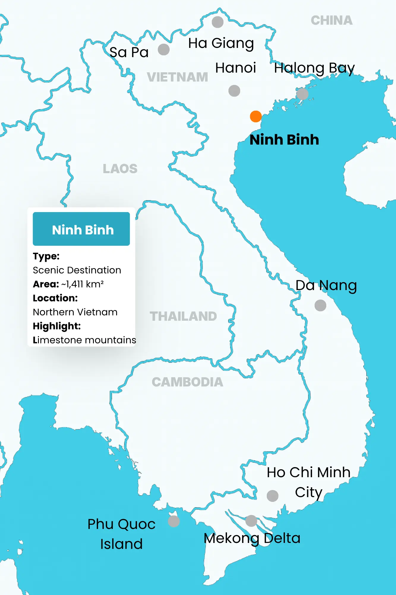 Ninh Binh in Vietnam Map