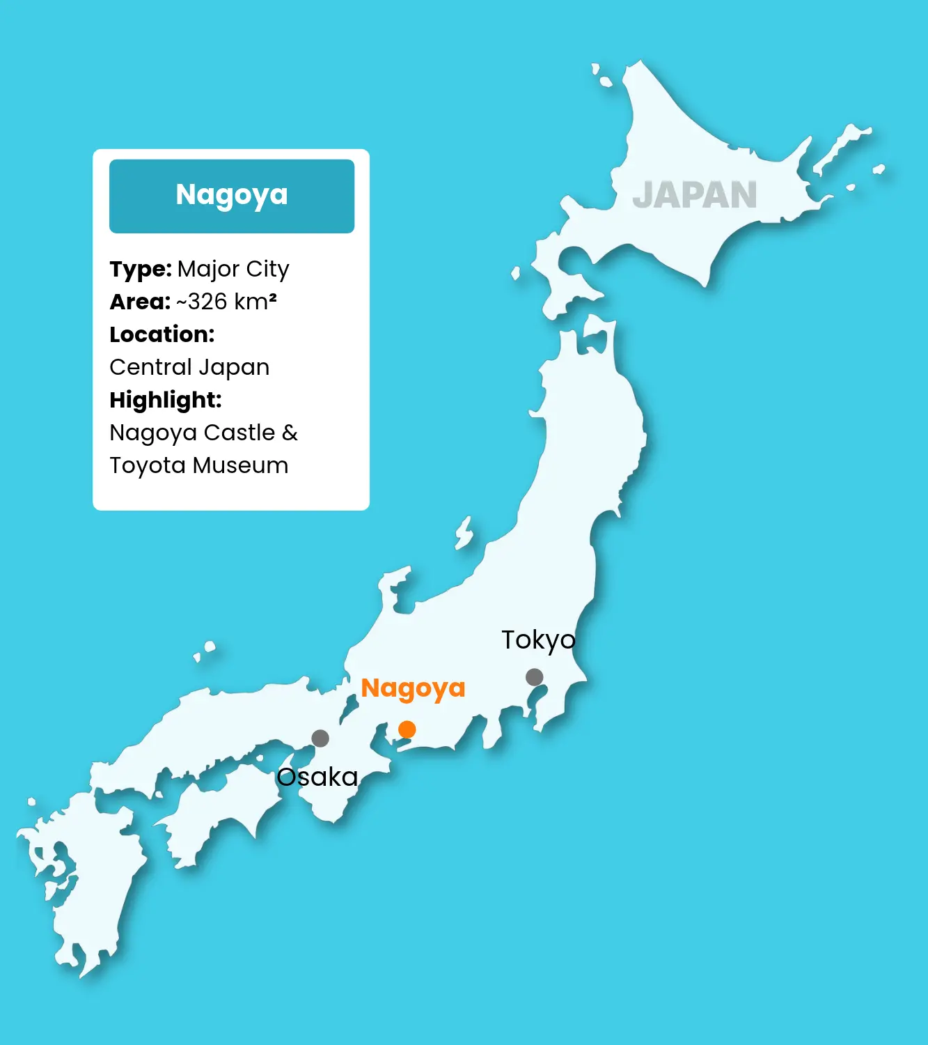 Nagoya in Japan Map
