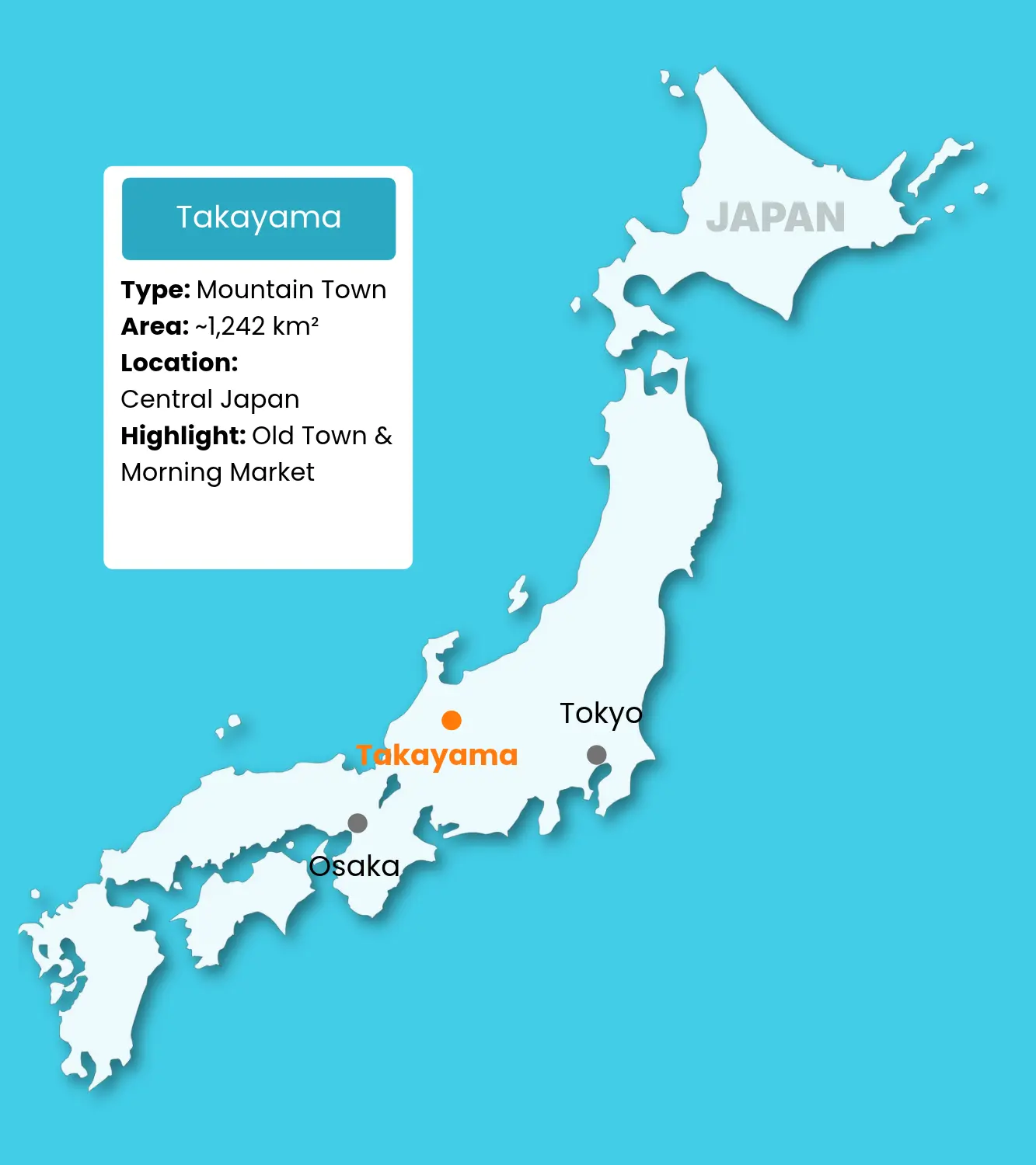 Takayama in Japan Map